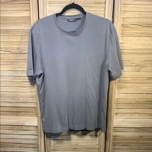 Claiborne Ribbed Gray Men's Short Sleeve Shirt Size L